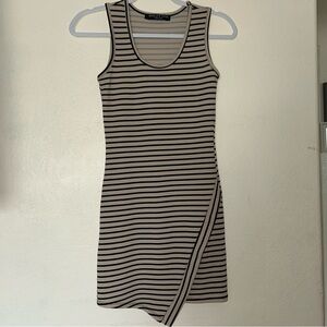 Absolute Angel Black and Tan Asymmetrical Bodycon Dress